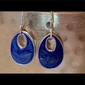 Dark blue drop earrings